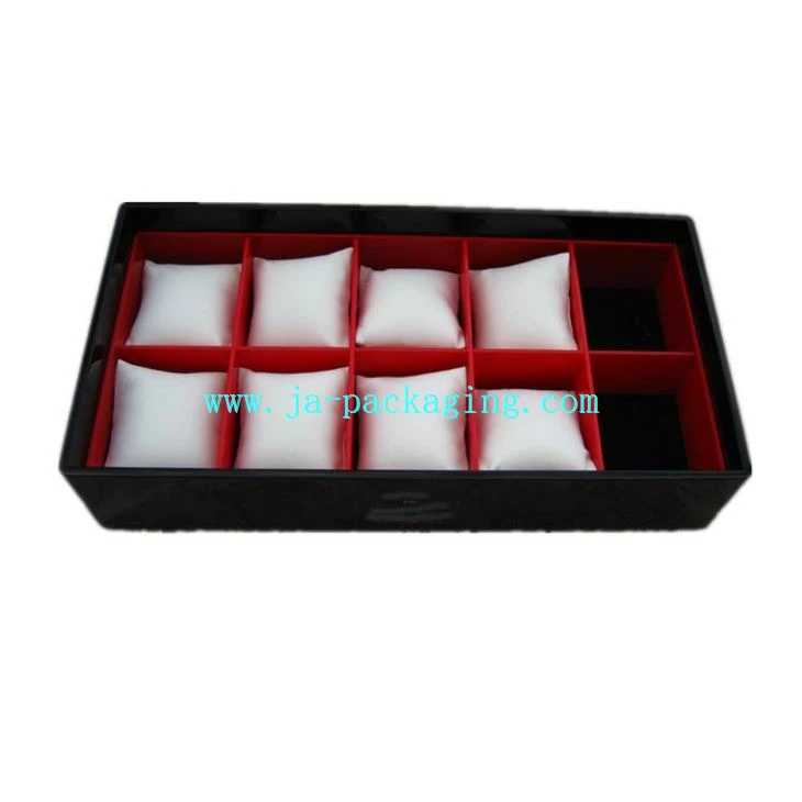 Plateau de montre 10 grilles noir brillant